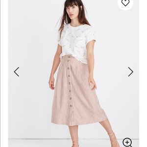 Patio Button-Front Midi Skirt